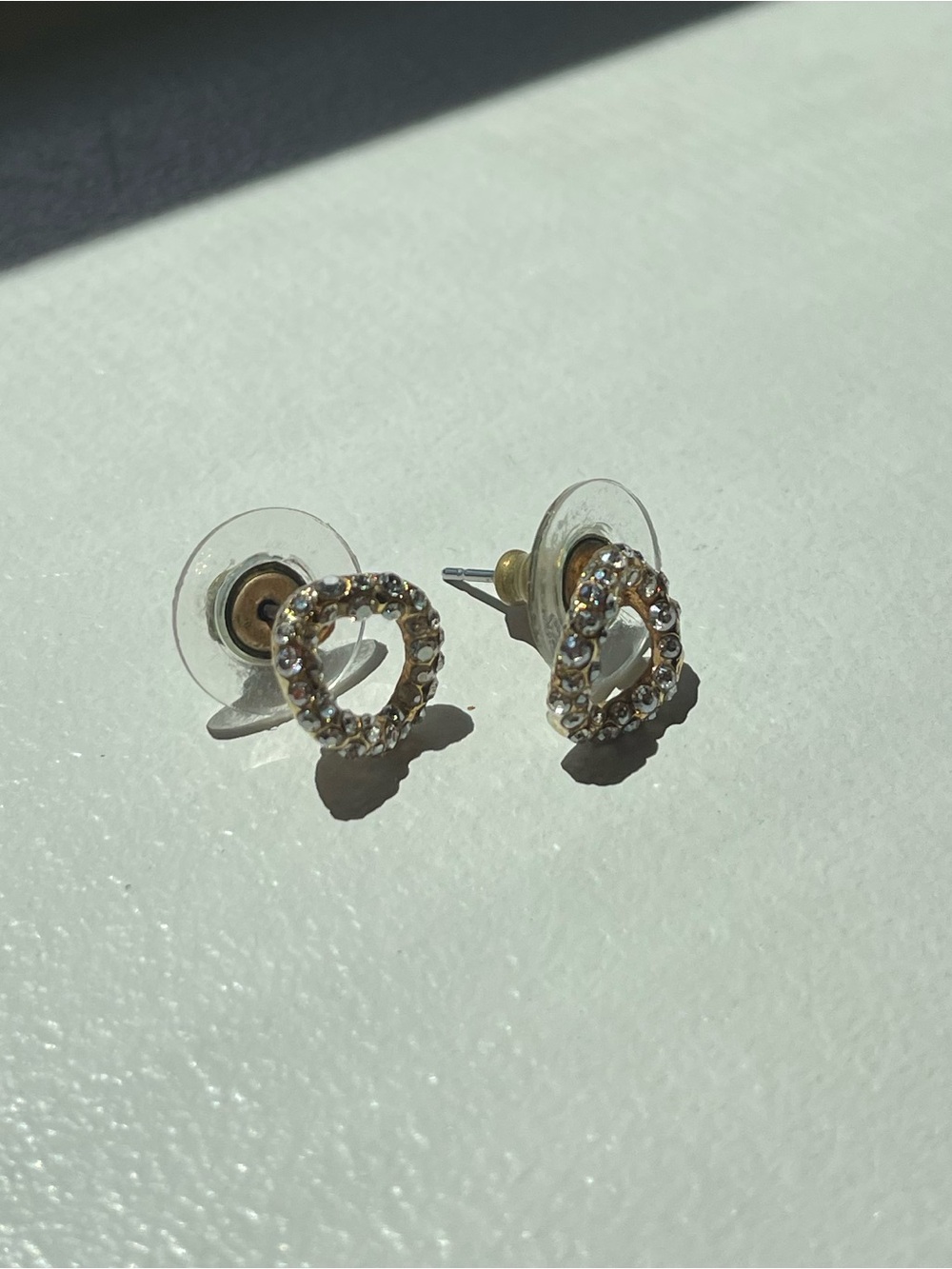 Gold Crystal Oval Stud Earrings - from Holt Renfrew